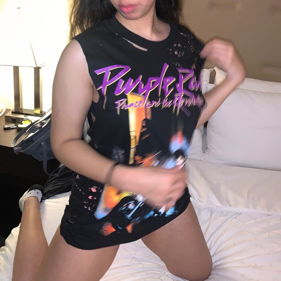 purple rain distress tank top - Picture 1 of 5
